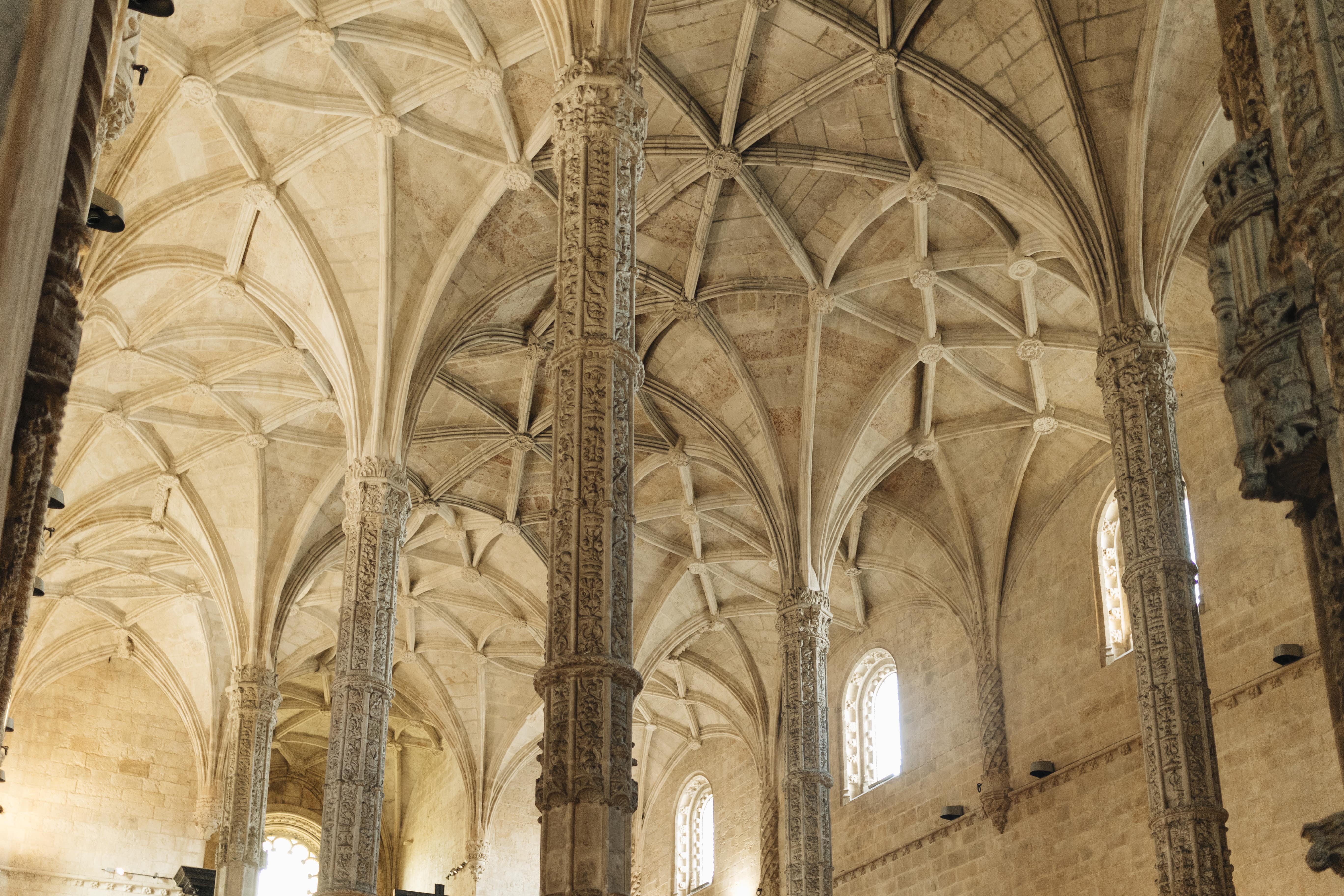 Vaults of Jerónimos Monastery and Church, Portugal.