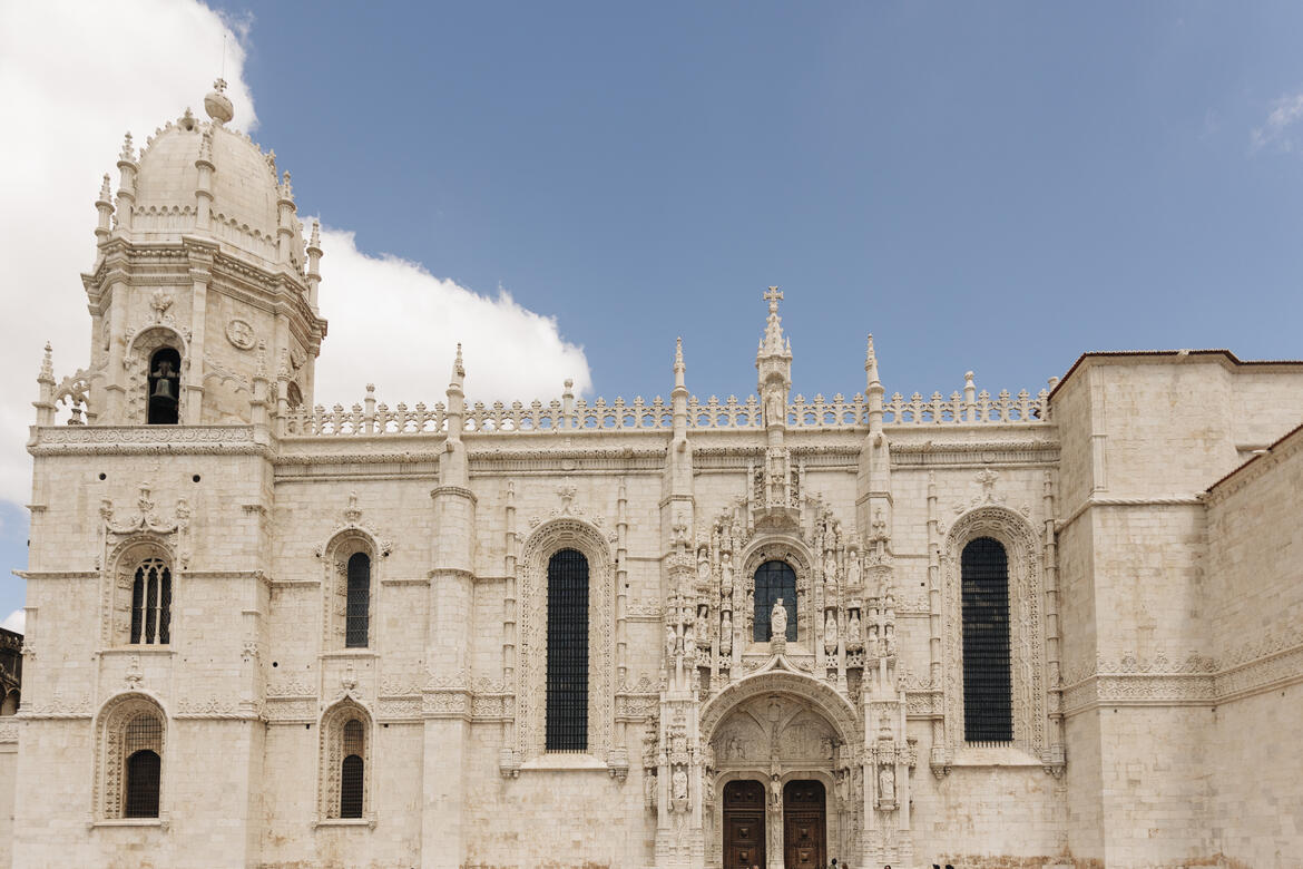 Exterior of Jerónimos Monastery and Church, Portugal.